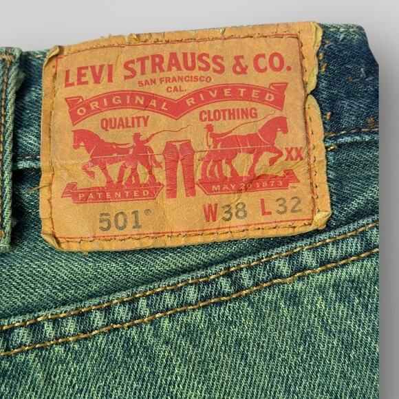 Levi's Neon Acid Wash Mini Jean Skirt Sz S - Picture 4 of 9